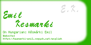 emil kesmarki business card