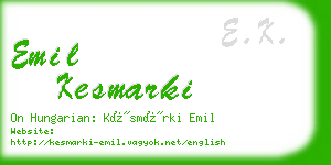 emil kesmarki business card
